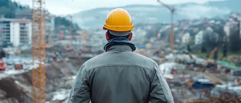 Cadre du BTP observant un chantier, symbolisant le désalignement entre ses valeurs et celles de l’entreprise.