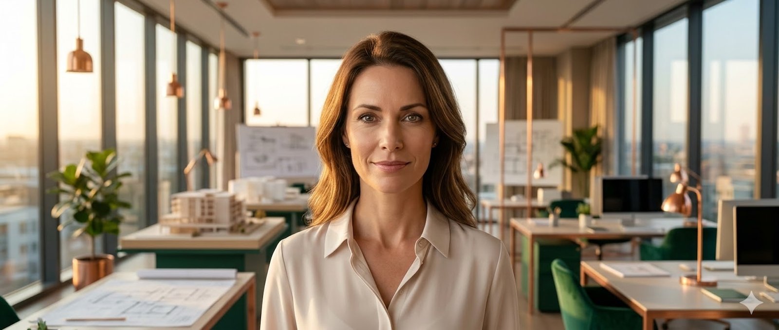 Portrait centré d'un architecte dirigeant confiant, illustrant comment vaincre la surcharge opérationnelle des architectes.