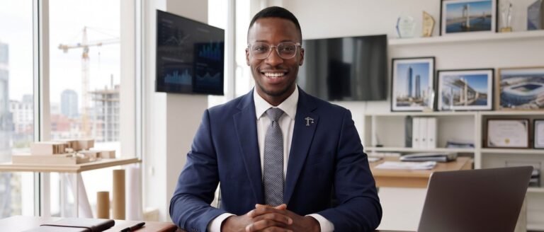 Ce directeur commercial BTP souriant affirme son leadership et sa lucidité en neutralisant les urgences quotidiennes.