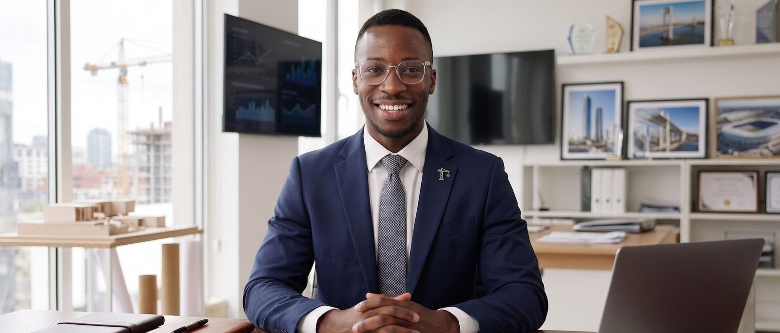 Ce directeur commercial BTP souriant affirme son leadership et sa lucidité en neutralisant les urgences quotidiennes.